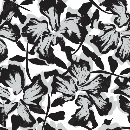 Floral Brush strokes Seamless Pattern Background