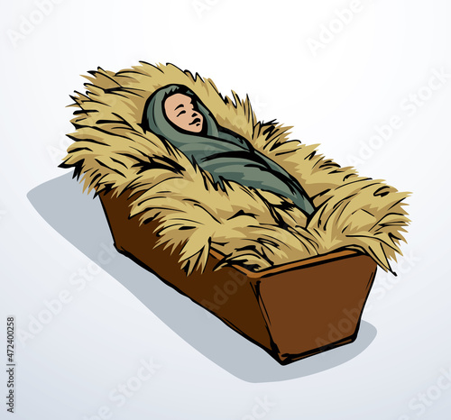 Newborn baby Jesus. Vector drawing