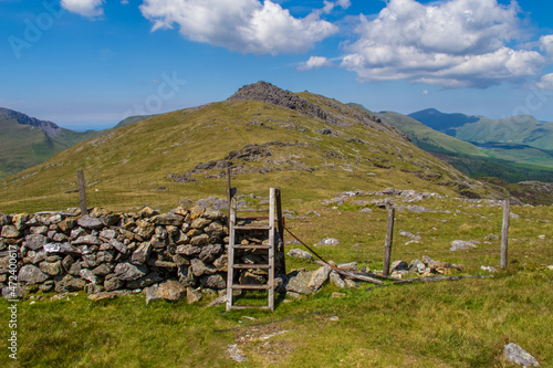 Moel Hebog is a mountain in Snowdonia  north Wales which dominates the view west from the village of Beddgelert.