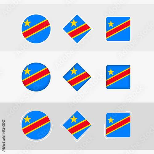 Free Download DR Congo flag icons set, vector flag of DR Congo. - GFXLoad