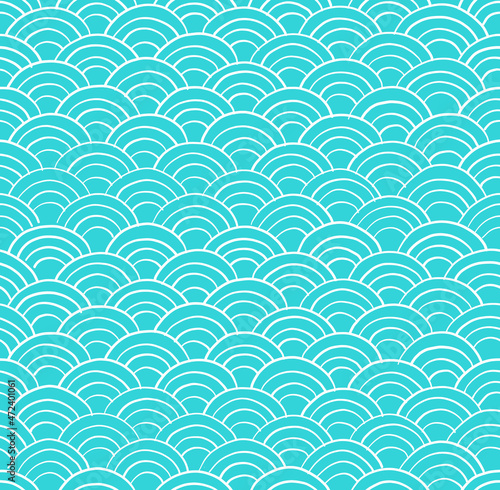 Traditional japanese seigaiha ocean waves. Seamless Pattern for your design