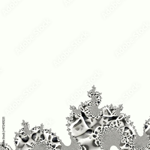 intricate fractal textured design on a white background photo