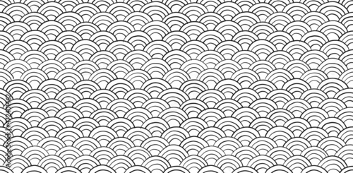 Traditional japanese seigaiha ocean waves. Seamless Pattern for your design