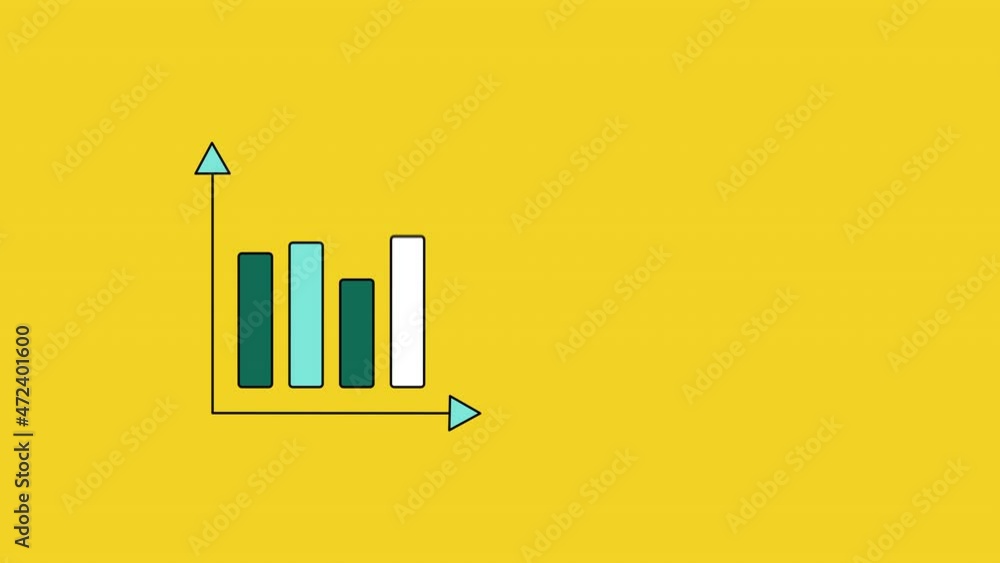 4k video of line diagram on yellow background. 4k video of line diagram on yellow background.