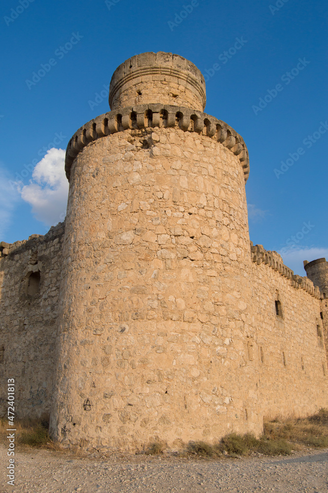 tower of the Castillo de los Silva in Barcience, province of Toledo. Spain