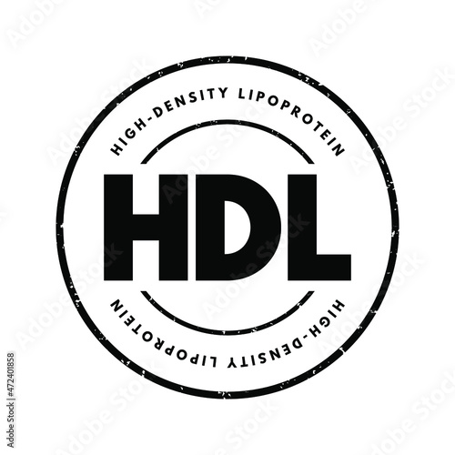 HDL - High-density lipoprotein acronym, medical concept background