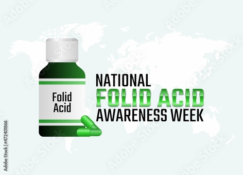 vector graphic of national folid acid awareness week good for national folid acid awareness week celebration. flat design. flyer design.flat illustration.