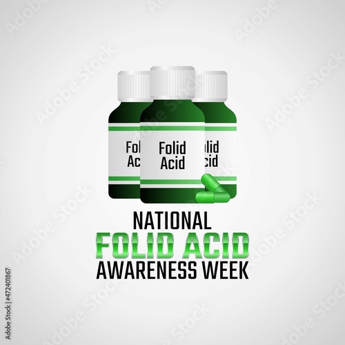 vector graphic of national folid acid awareness week good for national folid acid awareness week celebration. flat design. flyer design.flat illustration.