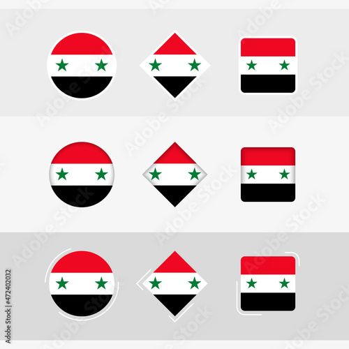 Syria flag icons set, vector flag of Syria. Free Download Syria flag icons set, vector flag of Syria. - GFXLoad