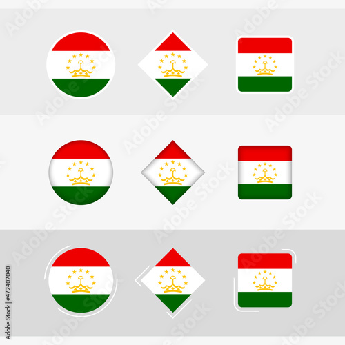 Free Download Tajikistan flag icons set, vector flag of Tajikistan. - GFXLoad
