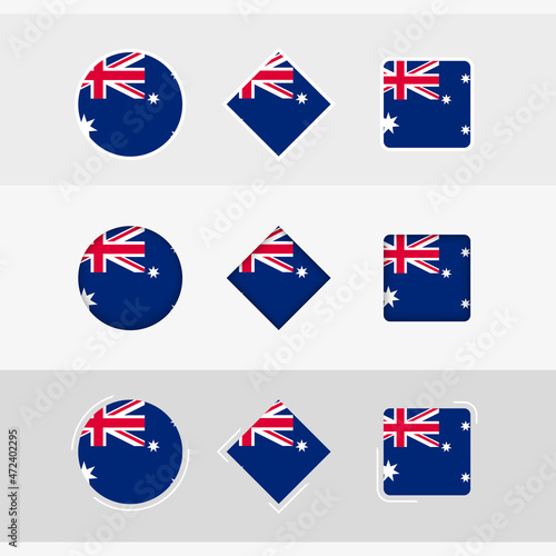Australia flag icons set, vector flag of Australia.