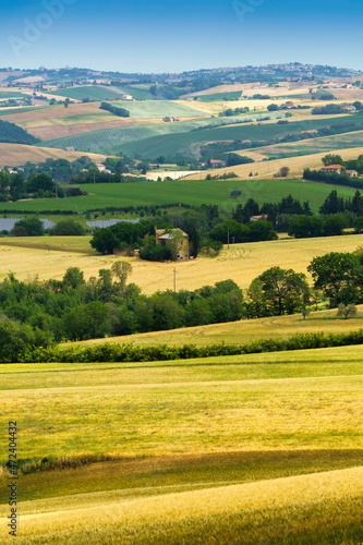 Rural landscape near Cingoli and Appignano  Marche  Italy