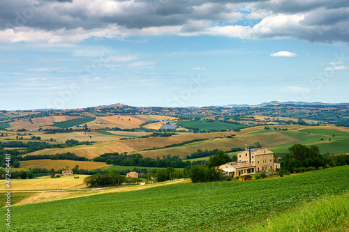 Rural landscape near Cingoli and Appignano, Marche, Italy photo