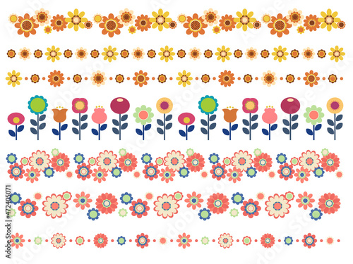 昭和レトロな花のブラシセット