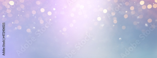 glitter vintage lights background. purple, silver and gold. de-focused