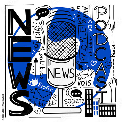 cover for podcast, news, people, news, news, world news, podcasts on public topics, society, media, blue, politics, issues, public