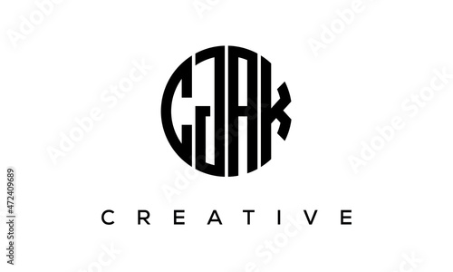 Letters CJAK creative circle logo design vector, 4 letters logo