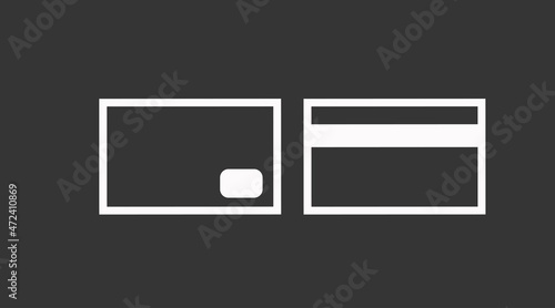 Credit Card Icon Set. Vector isolated editable flat illustration set