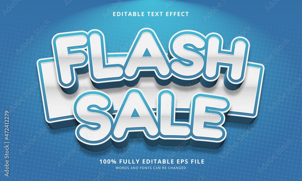 Blue flash sale text style - Editable text effect