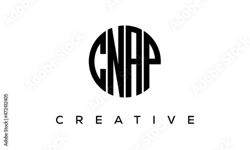 Letters CNAP creative circle logo design vector, 4 letters logo photo