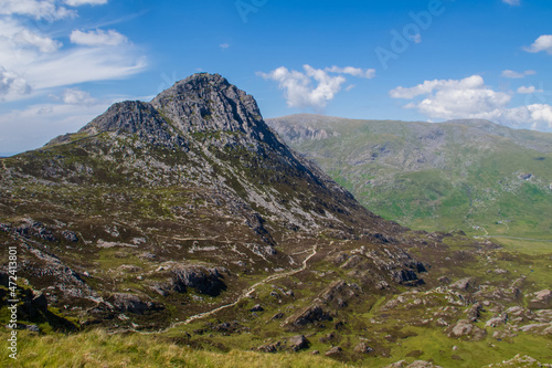 Climbing Tryffan via the South Ridge in the Ogwen Vally in Snowdonia photo