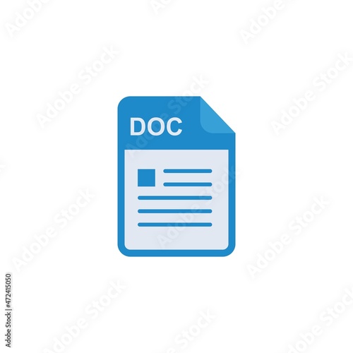 File types icon word document, vector art and illustration.