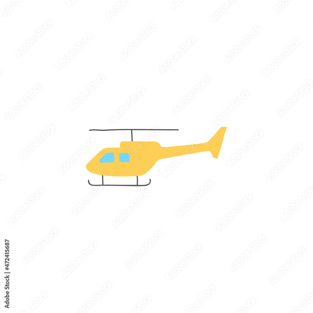 army helicopter icon, military helicopter symbol in color icon, isolated on white background 