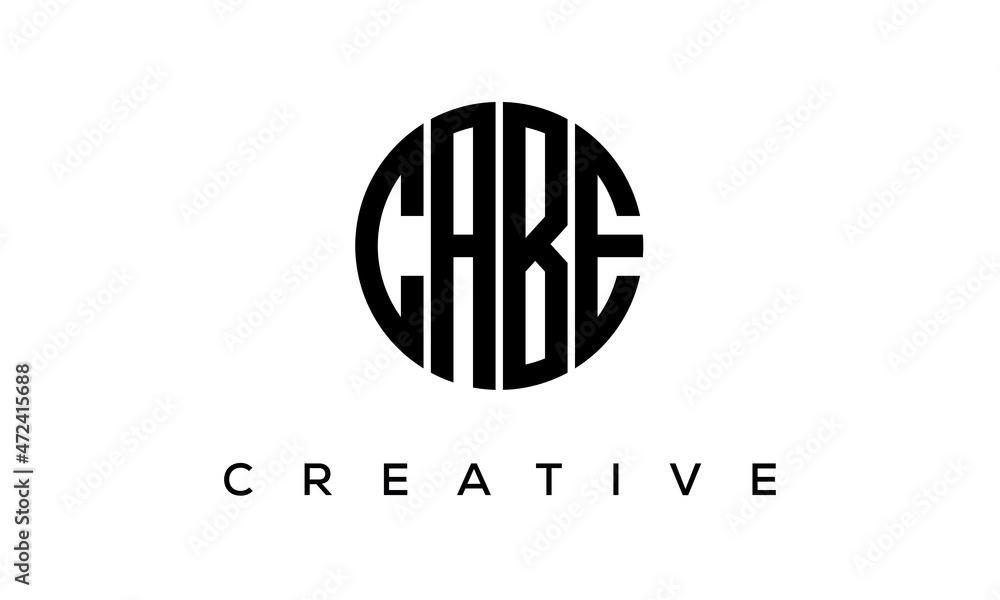 Letters CABE creative circle logo design vector, 4 letters logo Letters CABE creative circle logo design vector, 4 letters logo