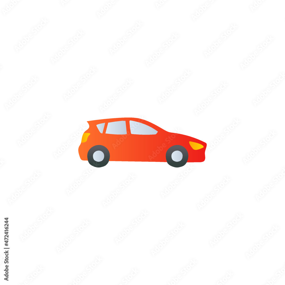 hatchback car icon in gradient color, isolated on white background