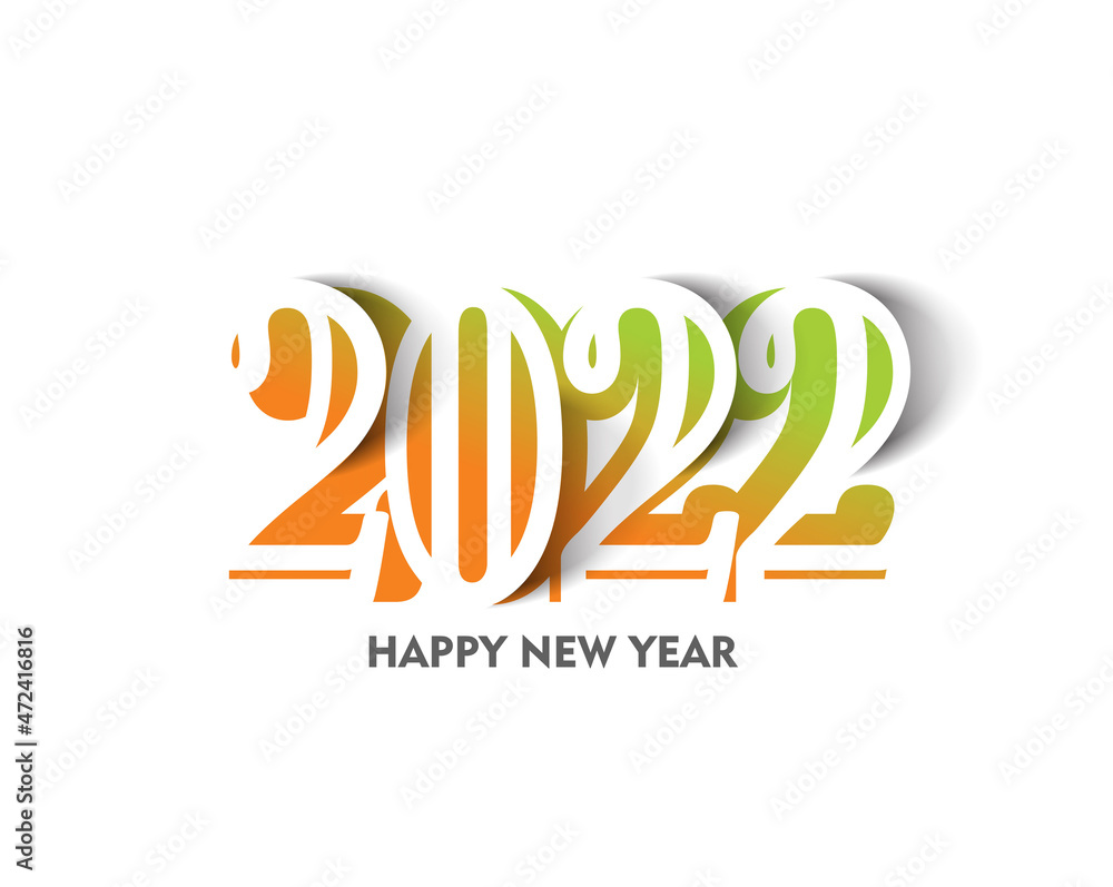 Happy New Year 2022 Text Typography Design Patter, Vector illustration. Happy New Year 2022 Text Typography Design Patter, Vector illustration.