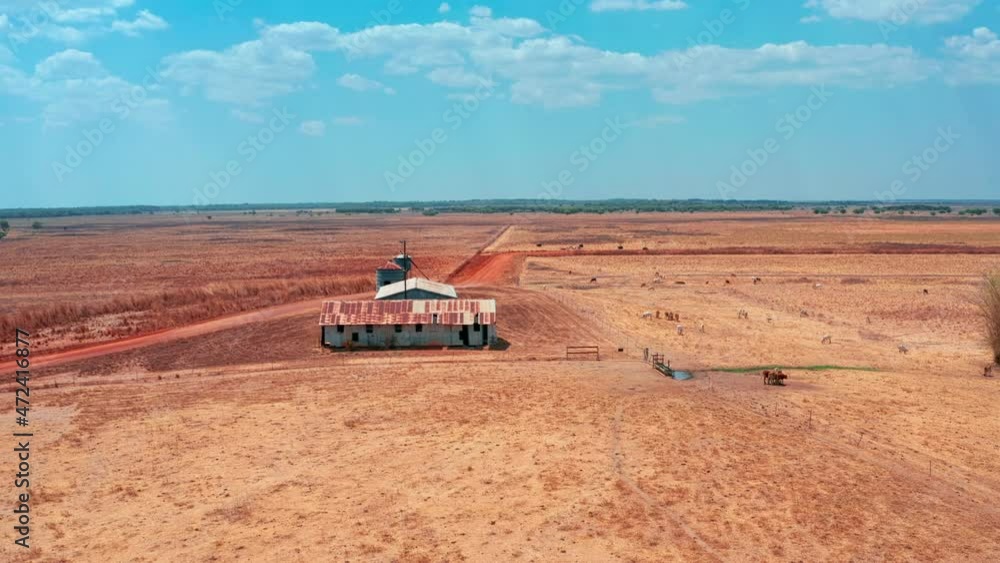 Australia outback landscape of traditional livestock farmland om dry desert land Australia outback landscape of traditional livestock farmland om dry desert land