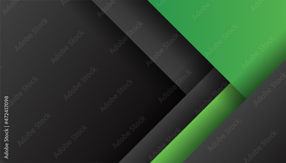 Abstract green light line cross shadow on black blank space design modern futuristic technology background vector illustration.