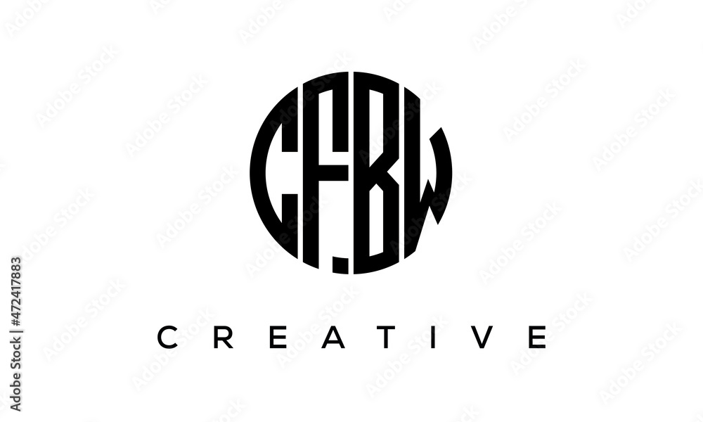 Letters CFB creative circle logo design vector, 4 letters logo Letters CFB creative circle logo design vector, 4 letters logo