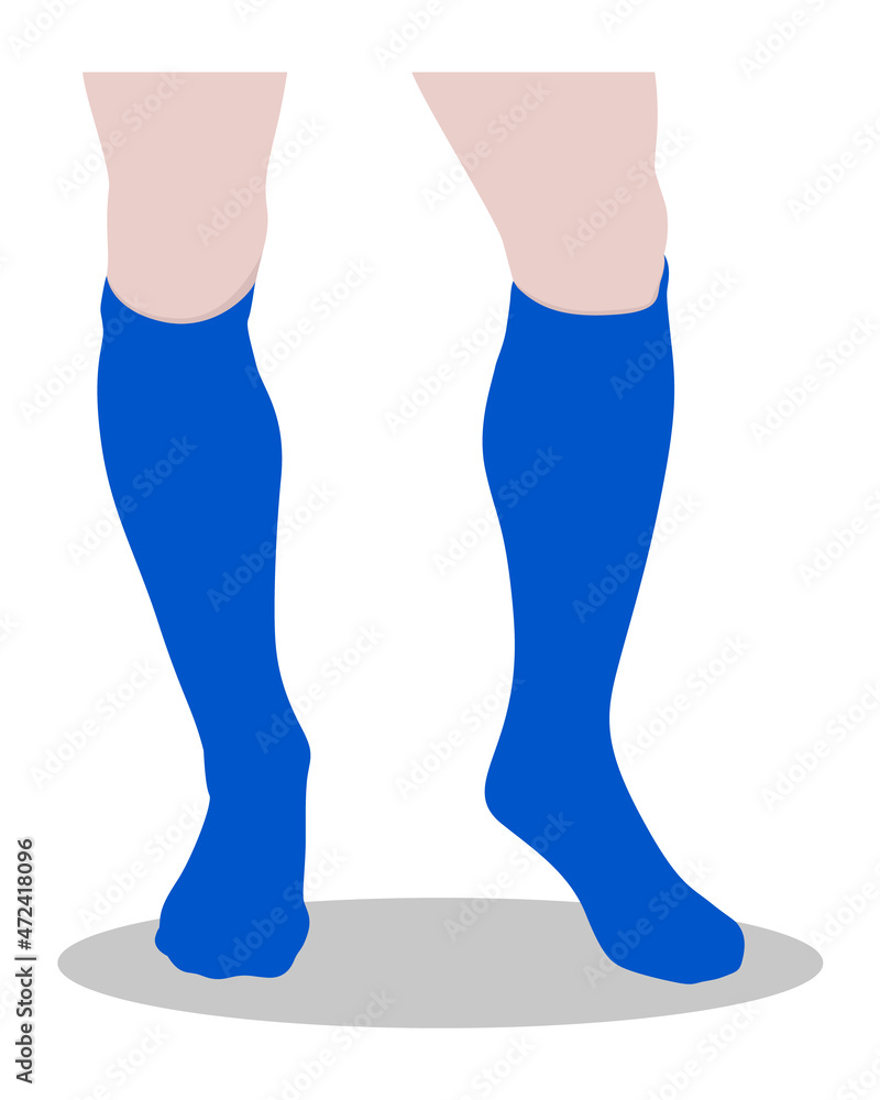 Blue Soccer Socks Template Vector on White Background