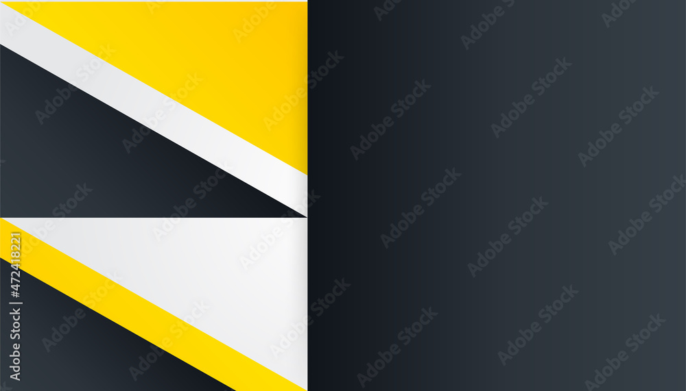 Abstract technology template geometric diagonal overlapping separate contrast yellow and black background.