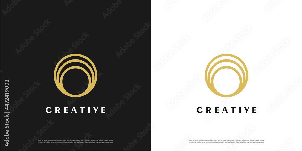 Letter O logo icon line design template elements	