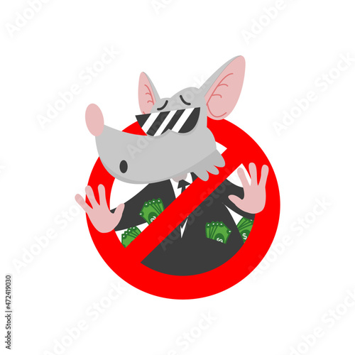 banned corruptor mouse suitable for anti-corruption illustration