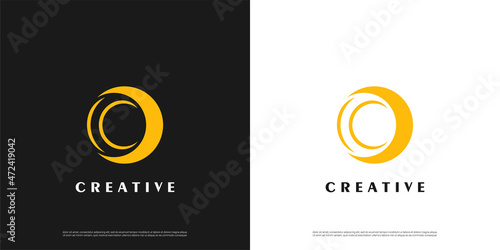 Letter O logo icon line design template elements	