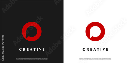 Letter P logo icon chat design template elements	