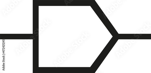 Digital to Analog converter sign . Electronic signs and symbols.