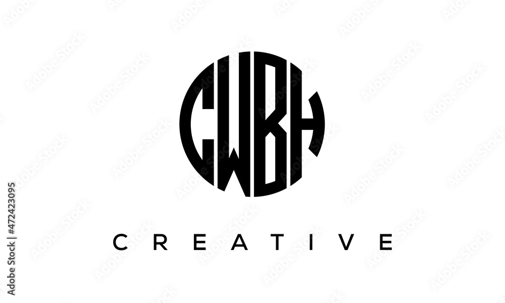 Letters CWBH creative circle logo design vector, 4 letters logo Letters CWBH creative circle logo design vector, 4 letters logo