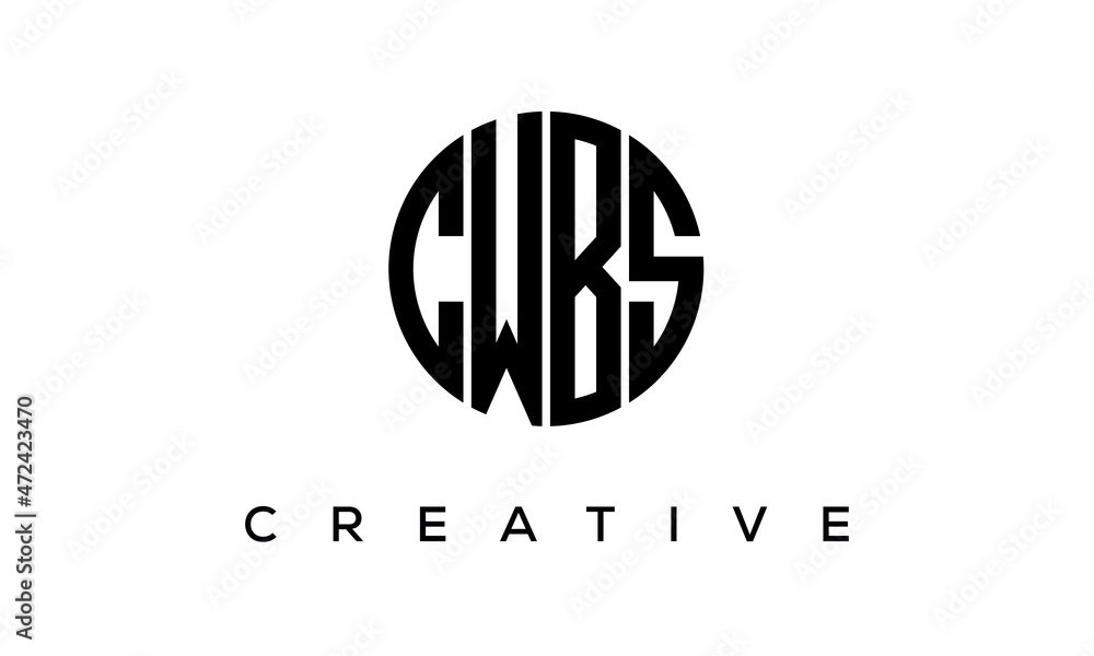 Letters CWBS creative circle logo design vector, 4 letters logo Letters CWBS creative circle logo design vector, 4 letters logo