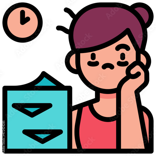 tired filled outline icon