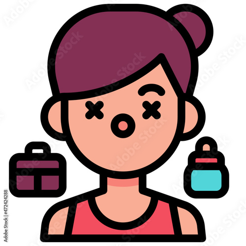 woman filled outline icon