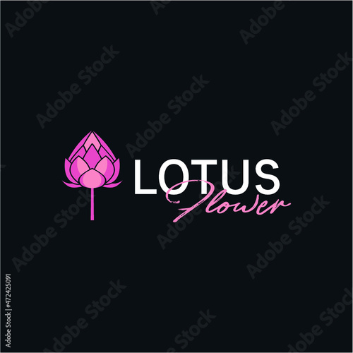 Flower lotus feminime logo vector image photo