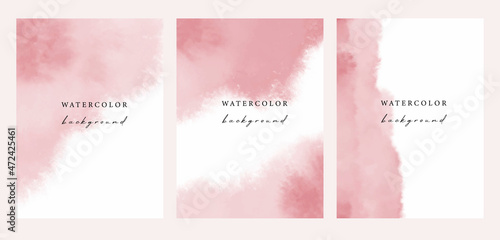 Set of vector watercolour universal backgrounds with copy space for text