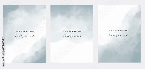 Set of vector watercolour universal backgrounds with copy space for text
