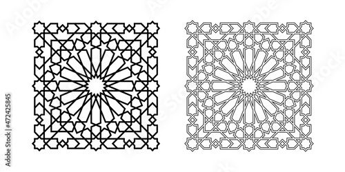 Template Islamic pattern for laser cutting or paper cut. Vector illustration.