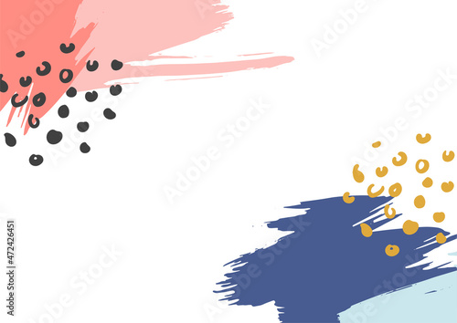 Abstract background with hand drawn textures, memphis style
