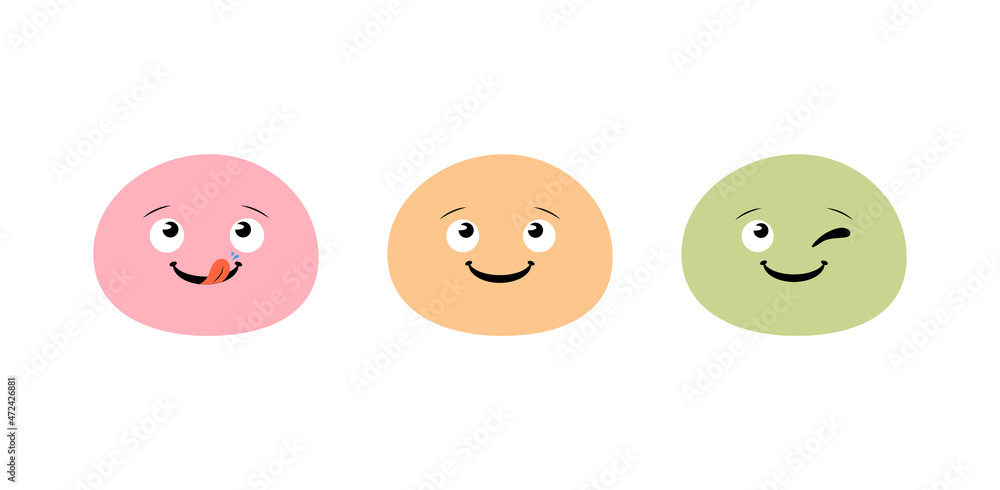 Happy Cartoon Mochi Illustration Isolated. Happy Cartoon Mochi Illustration Isolated.